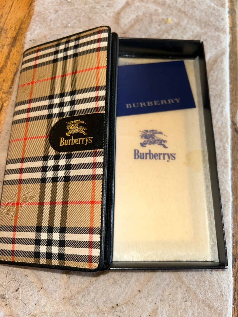 Full inclusion Burberrys Navy Logo Notepad and phone address book vintage - Picture 2 of 9